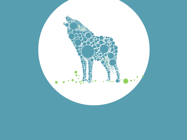 Eine Grafik eines heulendes Wolfes.